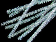 Chlupat� dr�tky na tvo�en� lurexov� 6 mm d�lka 30 cm 15 transparent AB, 100 ks - zv�t�it obr�zek