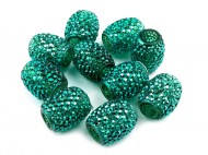 Plastov korlky s velkm prvlekem 13x15 mm 3 (021) zelen tm. AB, 5 ks - zvtit obrzek