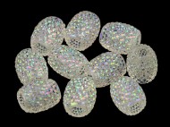 Plastov korlky s velkm prvlekem 13x15 mm 2 (001) transparent AB, 5 ks - zvtit obrzek