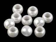 Plastov perly s velkm prvlekem 11x15 mm 1 bl perle, 10 ks - zvtit obrzek