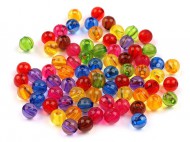 Plastov korlky Transparent 6 mm
