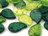 Plastov korlky lsteky mix 9x14 mm zelen mix, 50 g - zvtit obrzek