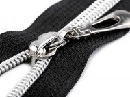 Spirlov zip No 7 dlka 50 cm se stbrnmi zoubky 322 ern, 1 ks - zvtit obrzek