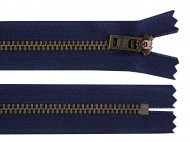 Kovov zip YKK No 5 dlka 18 cm staromosazn (jeansov)