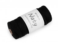 Bavlnn pletac pze macrame Naty 3 mm rozesvac - 21 ern, 1 ks