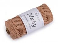 Bavlnn pletac pze macrame Naty 3 mm rozesvac - 5 pudrov tmav, 1 ks