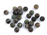 Minerln korlky Tibetsk acht pruhovan 8 mm 1 tibetsk acht pruhovan, 15 ks - zvtit obrzek