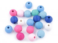 Devn korlky s vroubky 13 mm 1 mix barev, 20 ks - zvtit obrzek