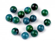 Minerln korlky Jaspis, dobarven 8 mm zelenomodr, 15 ks - zvtit obrzek
