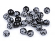 Obsidin vlokov, minerln korlky 8 mm obsidin vlokov, 11 ks - zvtit obrzek