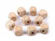 Devn korlky kostka slon, srdce, hvzda 14x14 mm 1 prodn slon, 10 ks - zvtit obrzek