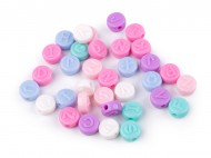 Plastov korlky s psmeny placika 9 mm mix, 10 g - zvtit obrzek