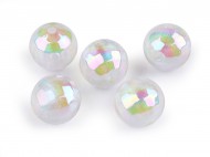 Plastov korlky s AB efektem 16 mm 1 transparent AB, 5 ks - zvtit obrzek