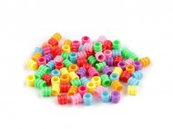 Plastov korlky s velkm prvlekem rhovan vleky 7x7 mm mix, 500 g - zvtit obrzek
