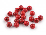Tyrkys erven syntetick, minerln korlky 8 mm tyrkys erven, 20 ks - zvtit obrzek