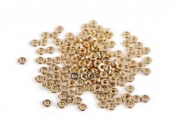 Plastov korlky rondelky / mezidly 6 mm metalick