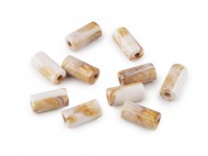 Plastov korlky vleek imitujc mramor 11x22 mm