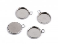 Lko z nerezov oceli 12 mm s okem, polotovar platina, 4 ks - zvtit obrzek