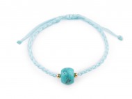 Nramek shamballa s imitac minerlu 3 tyrkys sv., 1 ks - zvtit obrzek