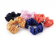 Satnov scrunchie gumika do vlas / nramek s korlkem - zvtit obrzek