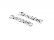 trasov ozdoba na odvy a doplky 10x50 mm - 1 stbrn, 2 ks