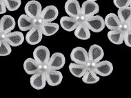 Monofilov kvt s perlou 2,5 cm - 1 Off White, 10 ks