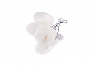 Kvt na drtku s brouenmi korlky hand made - 1 Off White, 4 ks