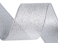 Broktov stuha e 38 mm s lurexem 2 stbrn, 22.5 m - zvtit obrzek