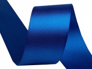 Atlasov stuha oboulc e 40 mm - 411 modr safrov, 20 m