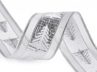 Vnon stuha stromeek s lurexem e 40 mm bl stbrn, 18 m - zvtit obrzek