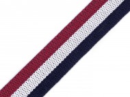 Oboustrann popruh e 37 mm - modro-blo-erven, 1 m