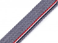 Oboustrann popruh e 38 mm - modr tmav, 1 m