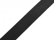 Hladk popruh s leskem e 20 mm - ern, 1 m