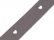 Popruh srdce e 38 mm - 3 ed bl, 1 m