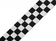Hladk oboustrann popruh s leskem e 38 mm ern bl, 1 m - zvtit obrzek