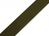 Hladk oboustrann popruh s leskem e 25 mm - 18 zelen khaki, 1 m