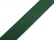 Hladk oboustrann popruh s leskem e 25 mm - 19 zelen tmav, 1 m