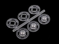 Plastov patentky / stiskac knoflky 7-15 mm - 13 mm transparent, 50 svaz.