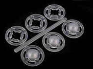 Plastov patentky / stiskac knoflky 7-15 mm - 15 mm transparent, 50 svaz.