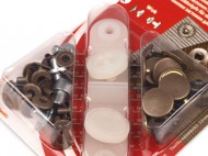Knoflk stiskac WUK 15 mm na stedn siln ltky, staromosaz staromosaz, 1 karta - zvtit obrzek