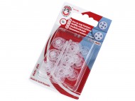 Plastov patentky / stiskac knoflky 7-15 mm - 14 (13 mm) transparent, 10 blistr