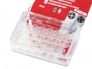Plastov patentky / stiskac knoflky 7-15 mm - 1 (7 mm) transparent, 10 blistr