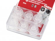 Plastov patentky / stiskac knoflky 7-15 mm - 10 (15 mm) transparent, 10 blistr