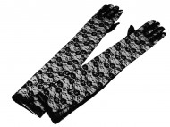 Dlouh spoleensk rukavice krajkov 3 (50cm) ern, 1 pr - zvtit obrzek