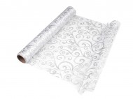 Vnon / svatebn organza s potiskem e 36 cm 1 bl stbrn, 4.5 m - zvtit obrzek