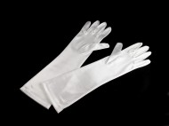 Dlouh spoleensk rukavice satnov 4 (35 cm) bl, 1 pr - zvtit obrzek