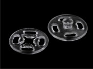 Plastov patentky / stiskac knoflky transparentn 13 mm, 15 mm - 3 13 mm transparent, 10 pr