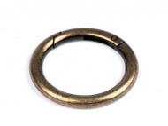 Karabina kulat na kabelky / krouek na kle 34 mm 4 staromosaz, 1 ks - zvtit obrzek