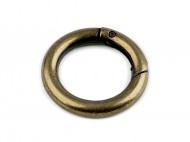Karabina kulat na kabelky / krouek na kle 25 mm - 4 staromosaz, 10 ks