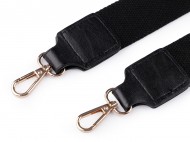 Textiln ucho / popruh na taku s karabinami e 3,8 cm 4 ern zlat, 1 ks - zvtit obrzek